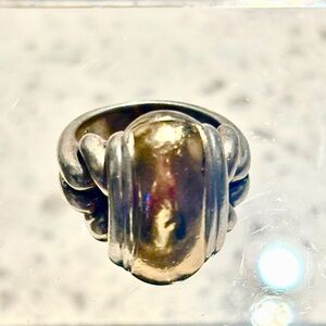 James Avery Retired 14k Gold and Silver Knotted Dome Ring - Size 6